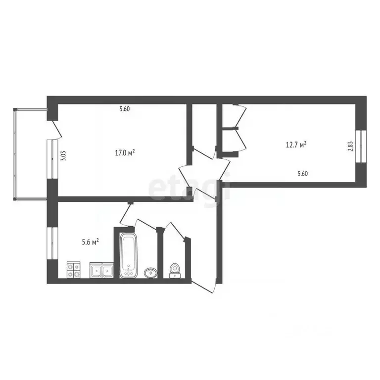 2-к кв. Камчатский край, Петропавловск-Камчатский ул. Академика ... - Фото 2