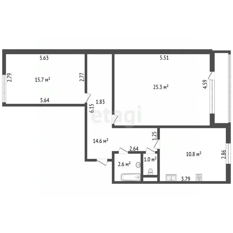 2-к кв. Санкт-Петербург Новоизмайловский просп., 44К5 (70.8 м) - Фото 2