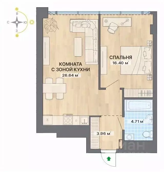 2-к кв. Свердловская область, Екатеринбург ул. Маршала Жукова, 16 ... - Фото 0