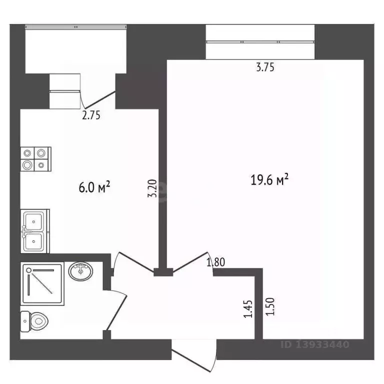1-к кв. Тюменская область, Тюмень Минская ул., 3б (35.1 м) - Фото 1