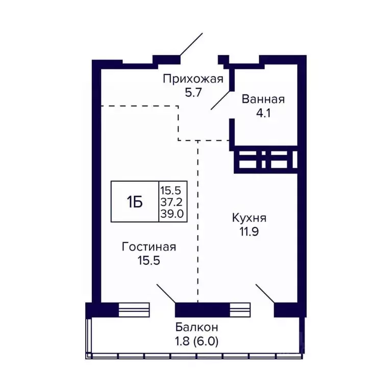 1-к кв. Новосибирская область, Новосибирск ул. Фрунзе, с1 (39.0 м) - Фото 0