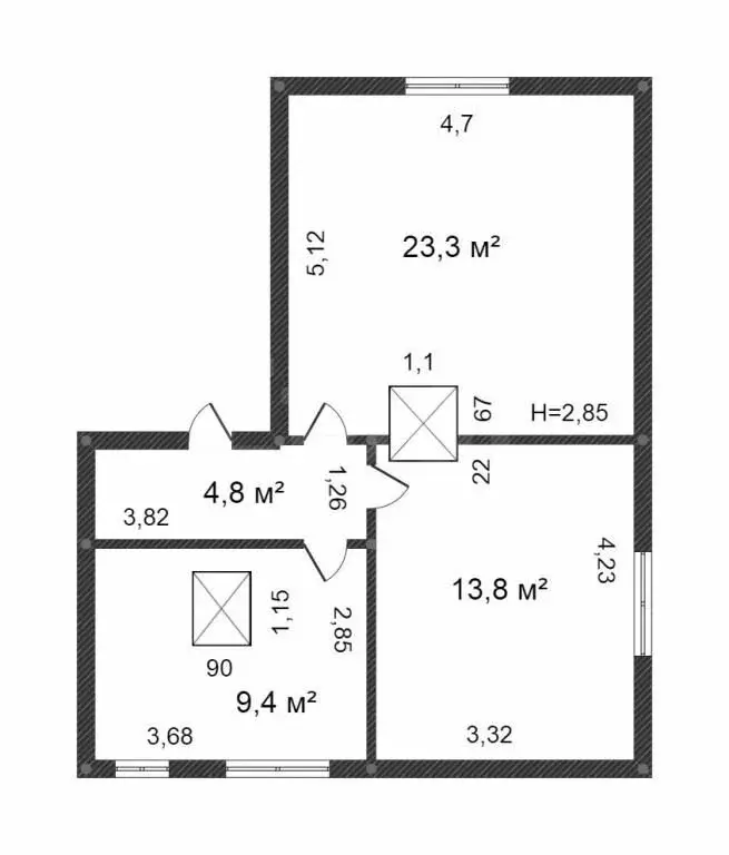 2-комнатная квартира: Ялуторовск, улица Свердлова, 175 (51.3 м) - Фото 1