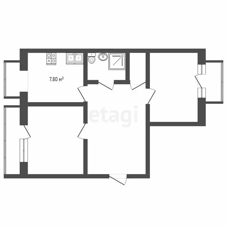 2-комнатная квартира: Евпатория, Перекопская улица, 1 (51 м) - Фото 0