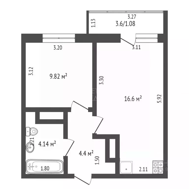 1-к кв. Тюменская область, Тюменский муниципальный округ, д. Дударева ... - Фото 2