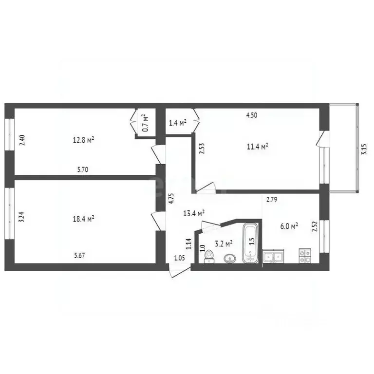 3-к кв. Краснодарский край, Геленджик ул. Котовского, 11 (62.0 м) - Фото 1