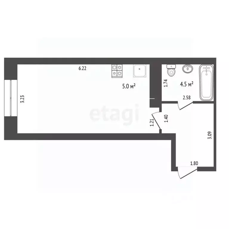 1-к кв. Мордовия, Саранск ул. Анны Лусс, 3А (19.0 м) - Фото 2