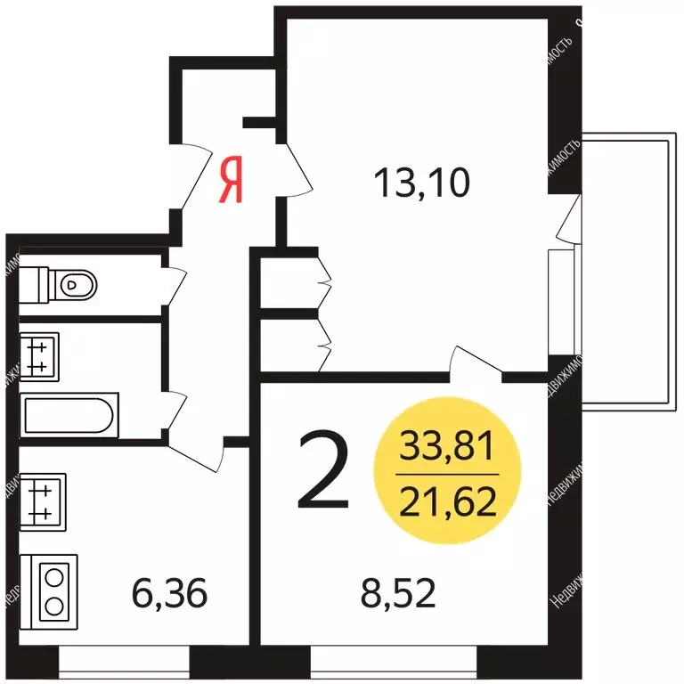 2-комнатная квартира: Москва, Каширский проезд, 11 (35 м) - Фото 0