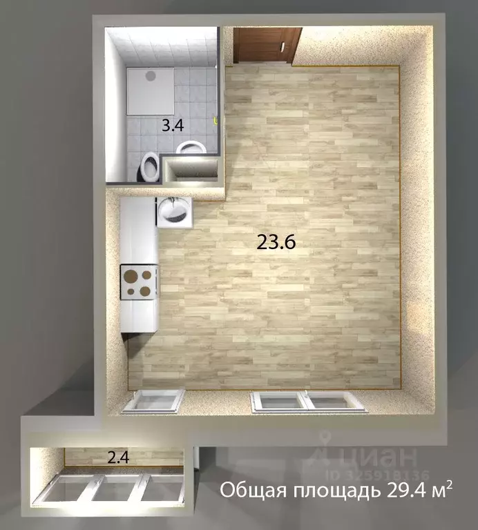 Студия Ленинградская область, Кудрово г. Всеволожский район, Заневское ... - Фото 1