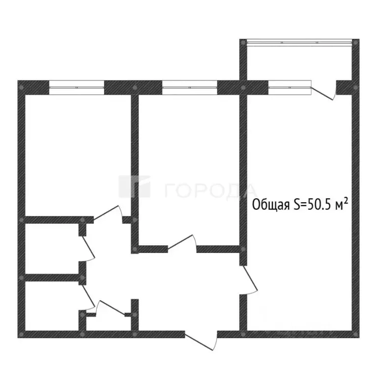 2-к кв. Кемеровская область, Киселевск ул. Мира, 26 (50.5 м) - Фото 2