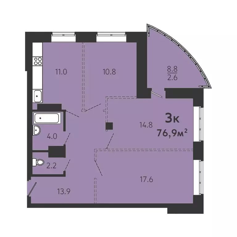 Продаётся 3-к квартира, 73.8 м - Фото 0