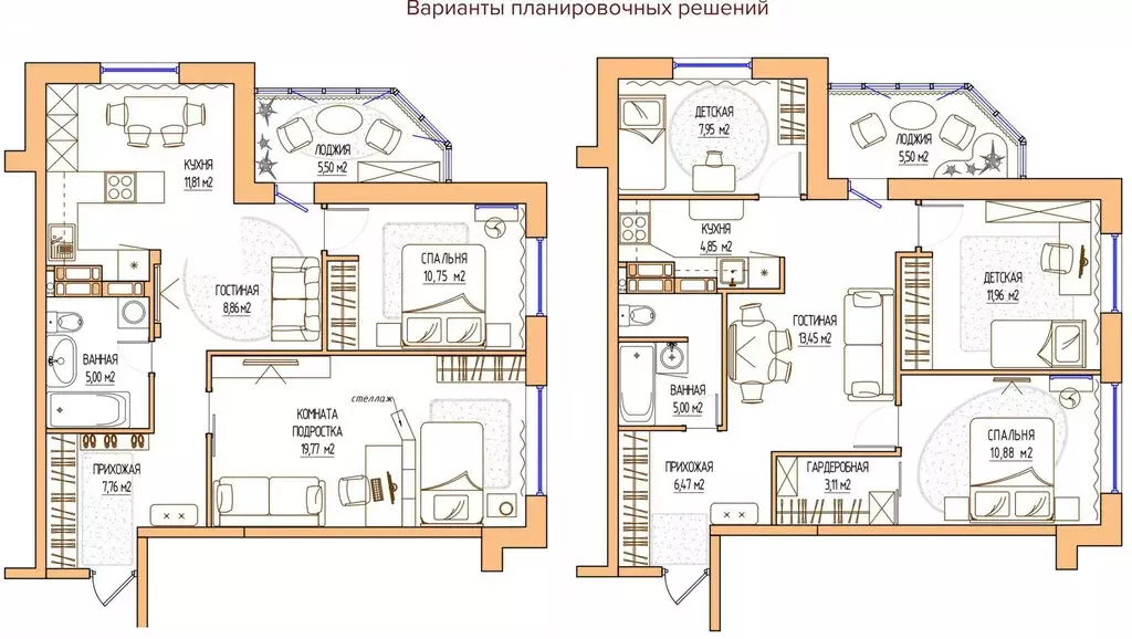 2-комнатная квартира: Владивосток, Архангельская улица, 27к2 (64.3 м) - Фото 1