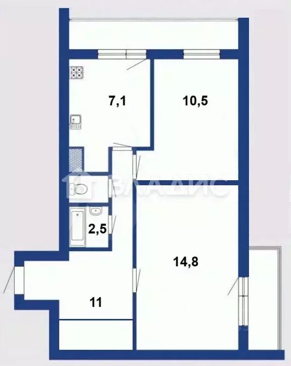 2-к кв. Ленинградская область, Сертолово Всеволожский район, Заречная ... - Фото 2