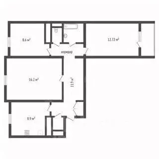 3-к кв. Воронежская область, Воронеж бул. Победы, 7 (62.7 м) - Фото 2