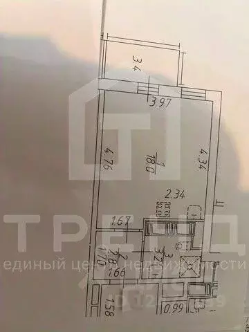 Студия Санкт-Петербург аллея Арцеуловская, 21 (24.0 м) - Фото 2