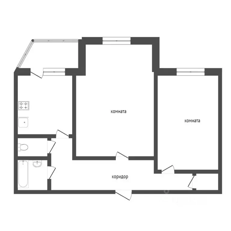 2-к кв. Ханты-Мансийский АО, Сургут ул. Дзержинского, 13 (59.7 м) - Фото 1