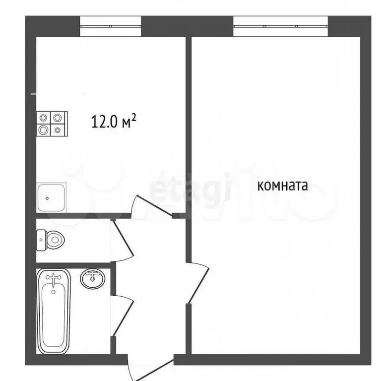 1-к. квартира, 42 м, 8/10 эт. - Фото 0