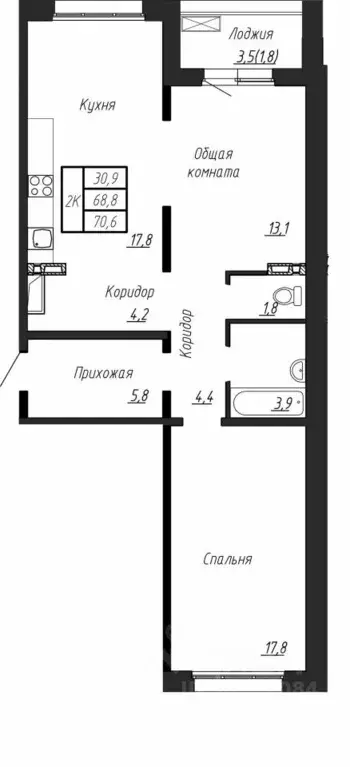 2-к кв. Ленинградская область, Тельмана Тосненский район, Сибирь жилой ... - Фото 0