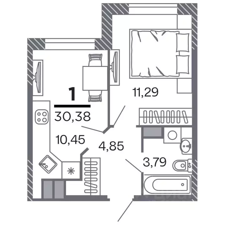2-к кв. Рязанская область, Рязань Петра и Февронии жилой комплекс ... - Фото 1