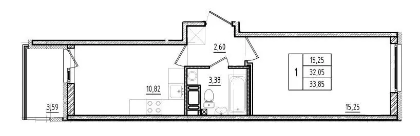 1-комнатная квартира: Мурино, Воронцовский бульвар, 21к2 (32 м) - Фото 2