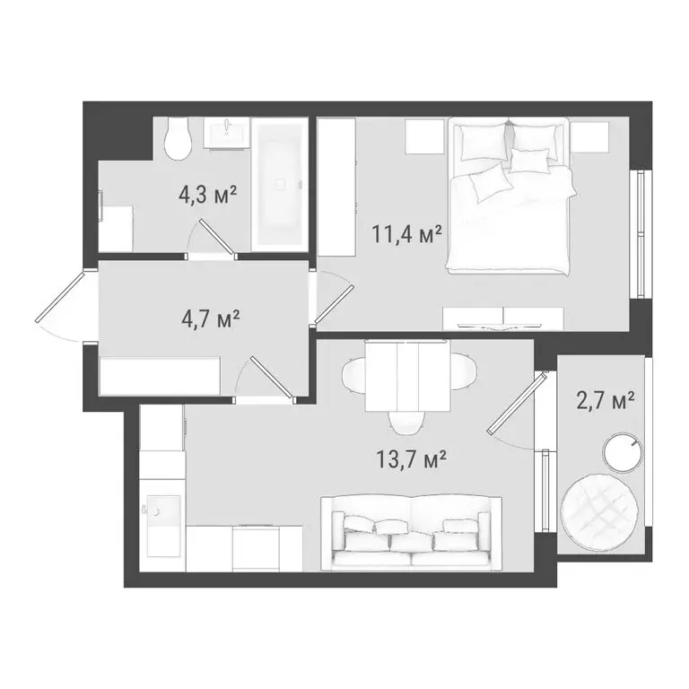 2-комнатная квартира: Ижевск, Воткинское шоссе, 83к2 (36.1 м) - Фото 2
