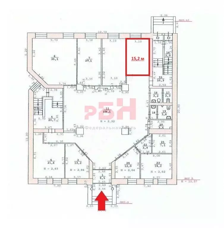 Офис в Свердловская область, Екатеринбург ул. Клары Цеткин, 4 (15 м) - Фото 2