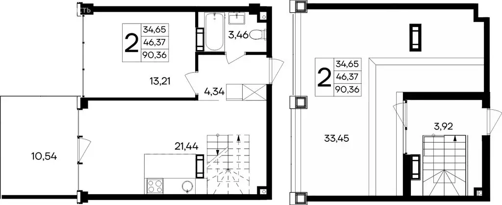 2-комнатная квартира: Прибрежное, Симферопольское шоссе, 177 (90.36 м) - Фото 1