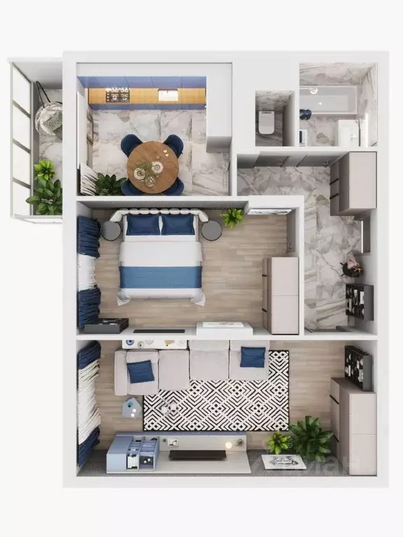 2-к кв. Липецкая область, Липецк Минская ул., 6Б (58.3 м) - Фото 1