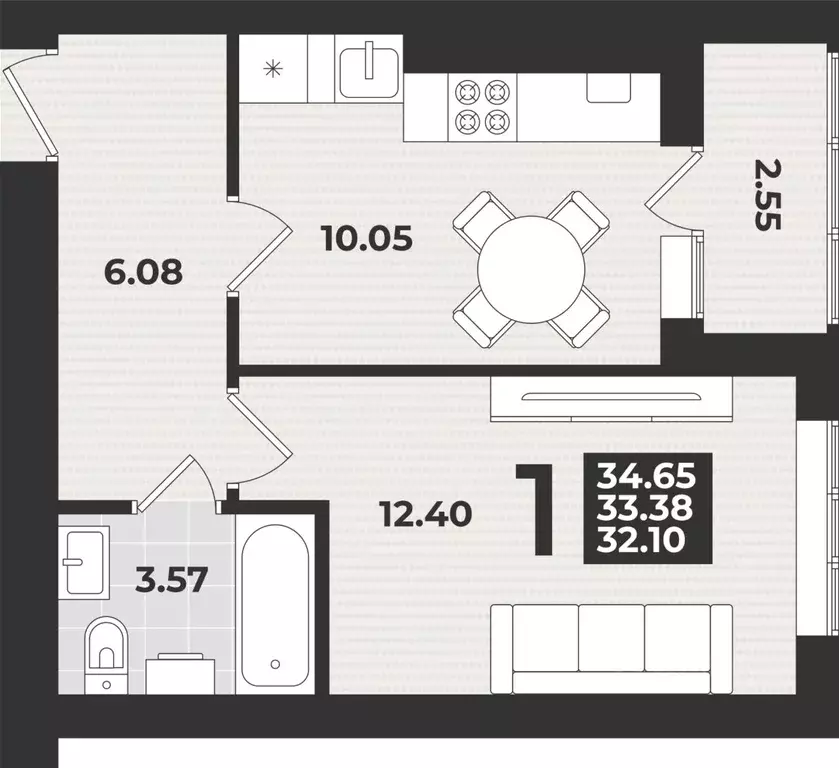1-к кв. Калининградская область, Калининград ул. Героя России ... - Фото 1