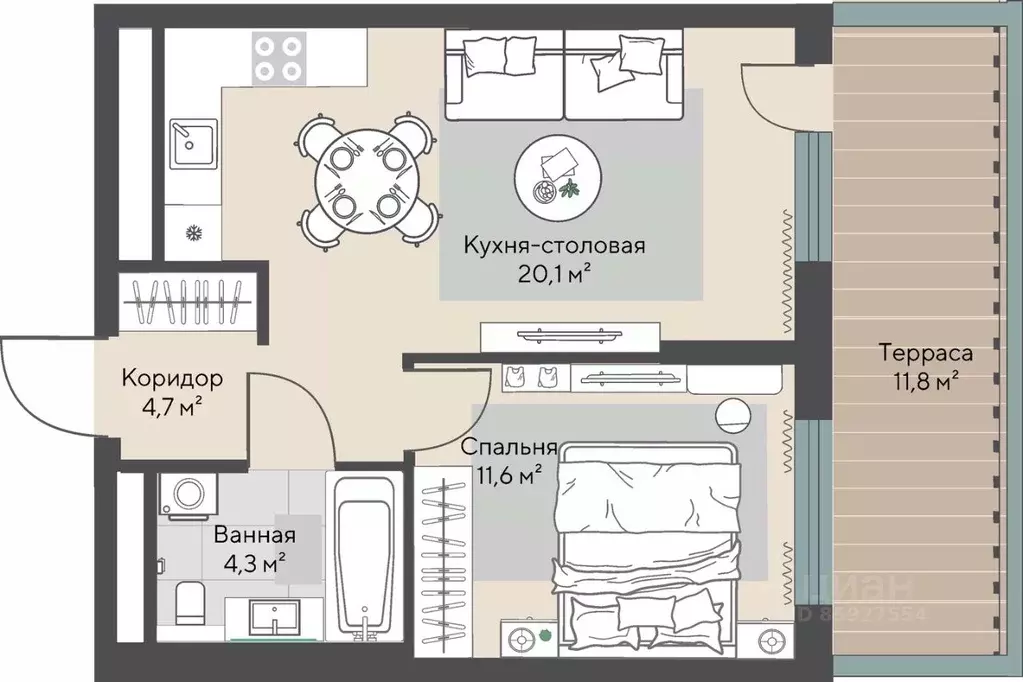 1-к кв. Свердловская область, Екатеринбург Эльмаш жилрайон, Изумрудный ... - Фото 0