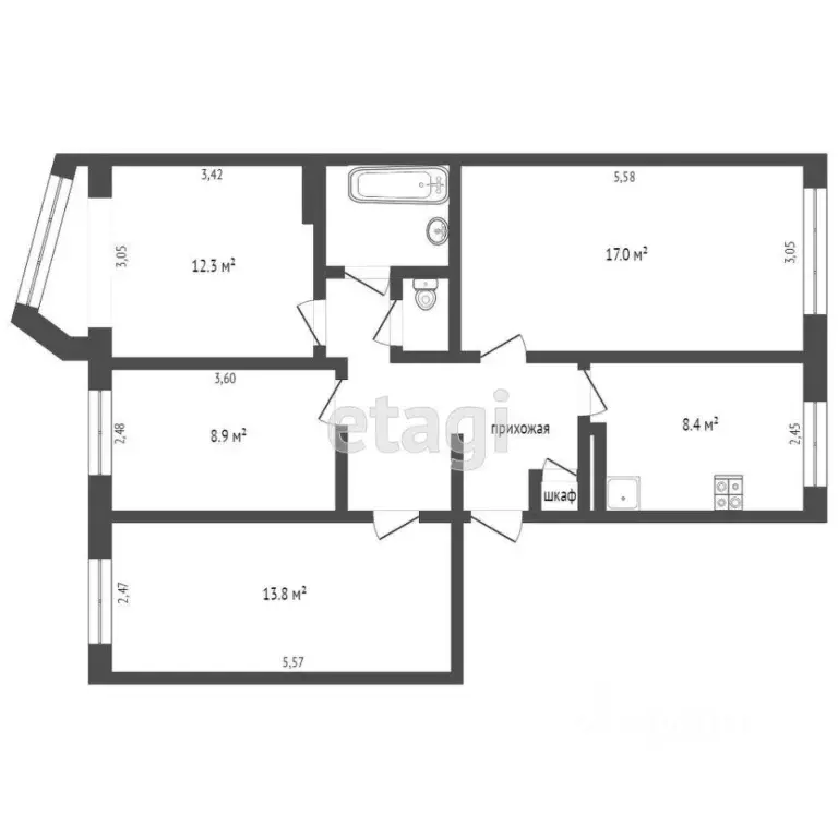 4-к кв. Камчатский край, Петропавловск-Камчатский ул. Лермонтова, 30 ... - Фото 2