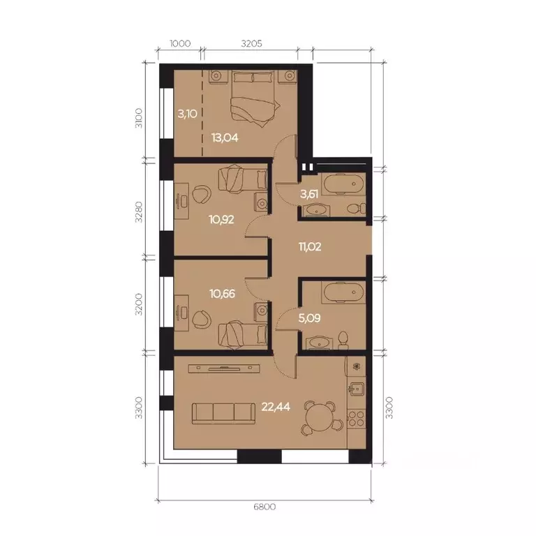 4-к кв. Иркутская область, Иркутск наб. Верхняя, 133 (76.78 м) - Фото 0