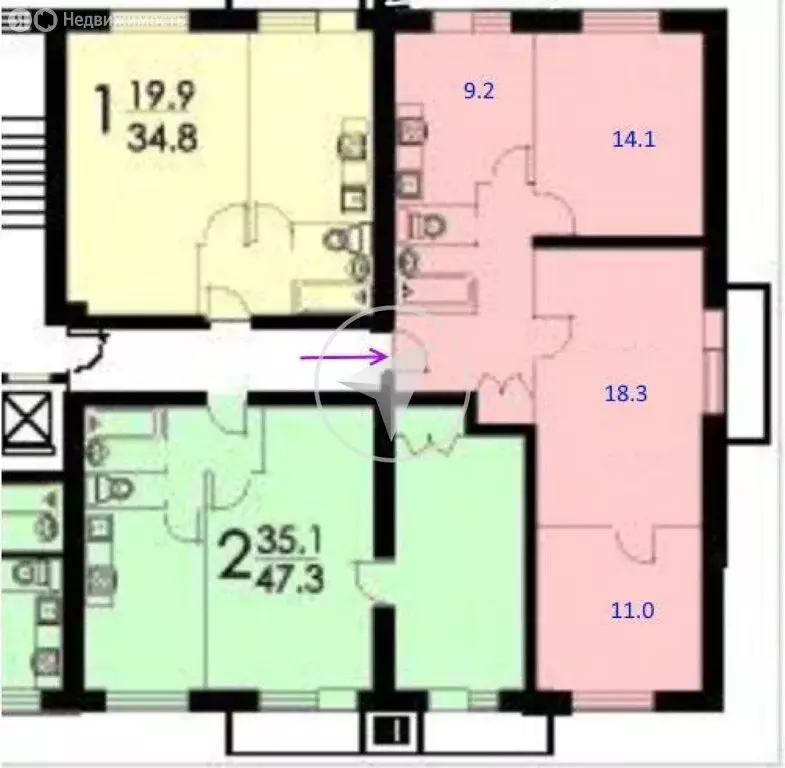 3-комнатная квартира: Москва, Фурманный переулок, 12с1 (62.8 м) - Фото 2