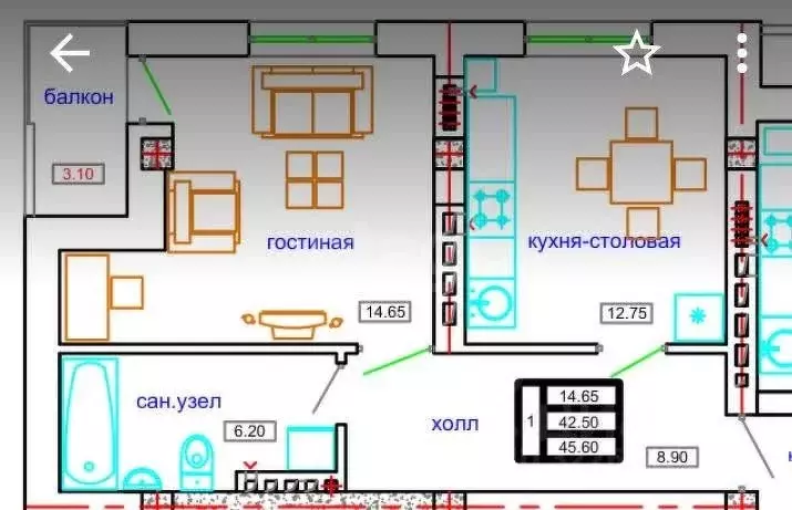 1-к кв. Северная Осетия, Владикавказ ул. Шмулевича, 12 (45.6 м) - Фото 2