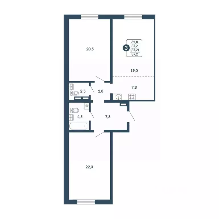 3-к кв. Кировская область, Киров Скандинавия жилой комплекс (87.2 м) - Фото 1