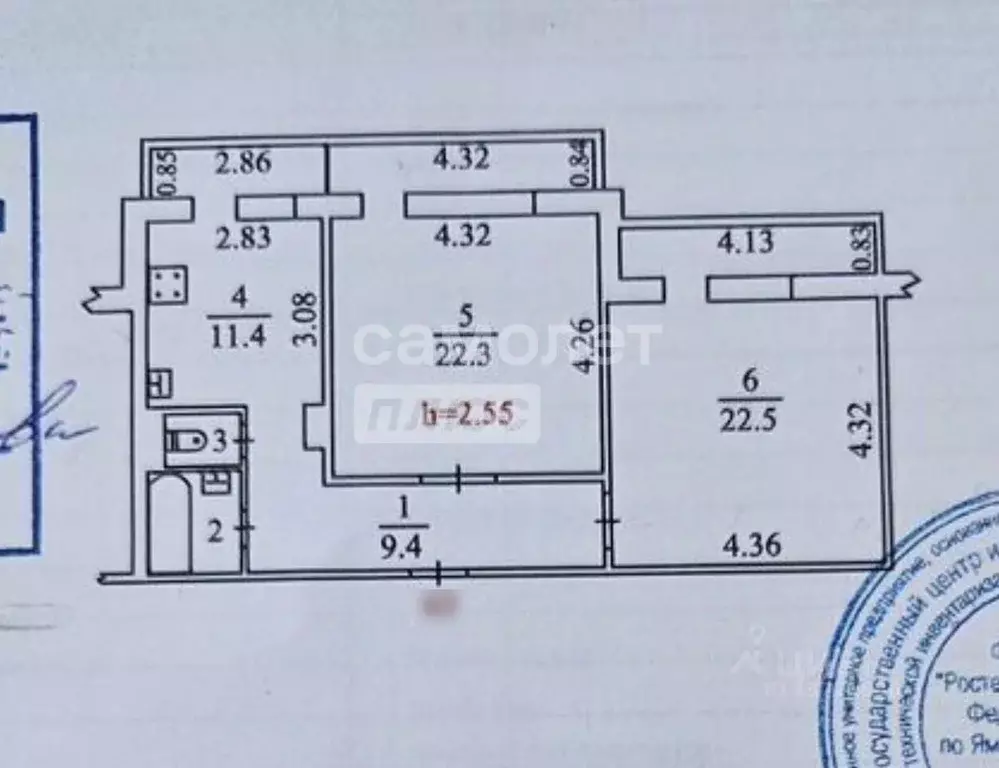 2-к кв. Ямало-Ненецкий АО, Ноябрьск Советская ул., 107 (70.0 м) - Фото 2
