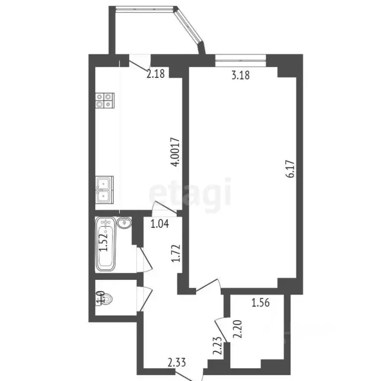 1-к кв. Ямало-Ненецкий АО, Новый Уренгой ул. Нефтяников, 14 (39.0 м) - Фото 1