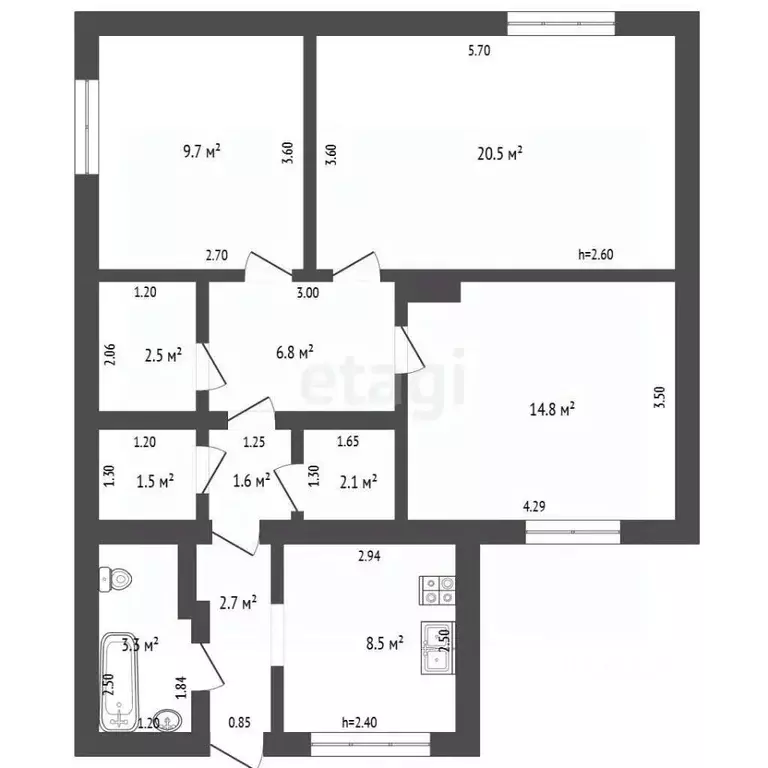 Дом в Крым, Евпатория ул. 29-й Авиагородок, 9 (74 м) - Фото 1