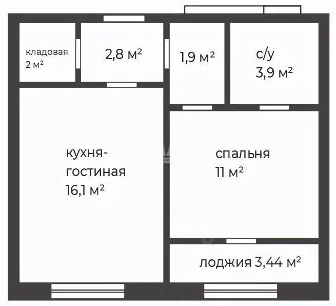 1-к кв. Челябинская область, Челябинск Комсомольский просп., 143 (41.0 ... - Фото 1