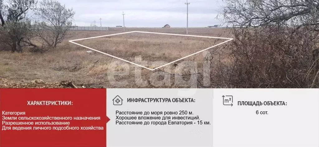 Участок в Сакский район, Молочненское сельское поселение, село Витино ... - Фото 2