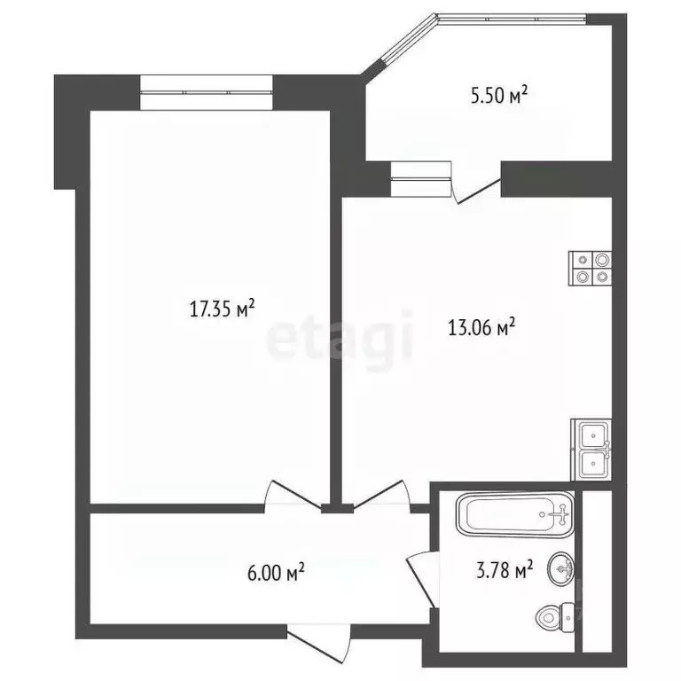 1-к кв. Московская область, Раменское ул. Крымская, 5 (41.4 м) - Фото 1