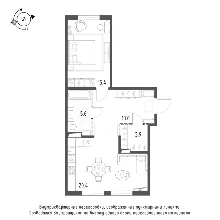 1-к кв. Санкт-Петербург Лисичанская ул., 15 (58.3 м) - Фото 0