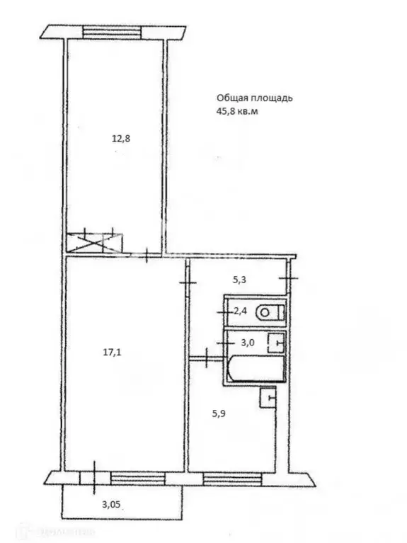 Продаётся 2-к квартира, 45 м - Фото 0