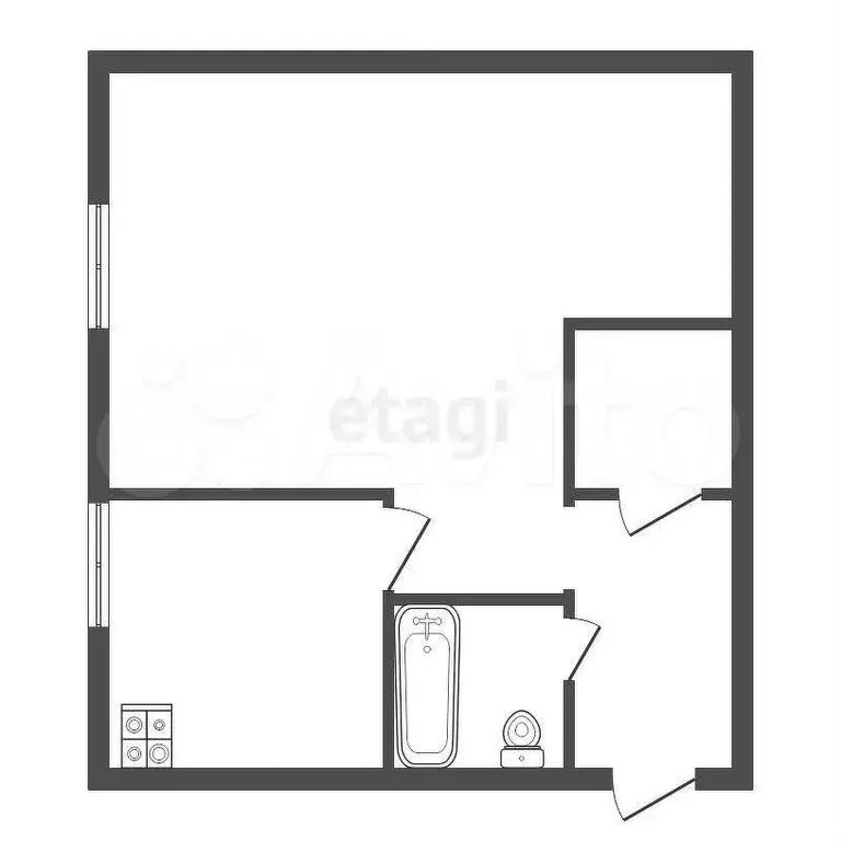 1-к. квартира, 29,8 м, 1/5 эт. - Фото 0