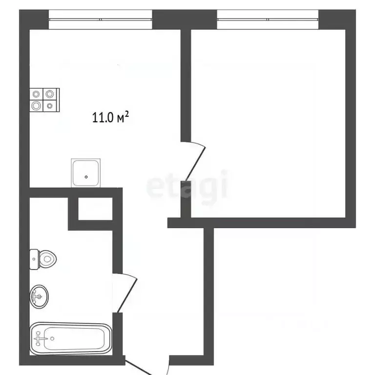 1-к кв. Тюменская область, Тюмень ул. Тимофея Чаркова, 91 (31.9 м) - Фото 2