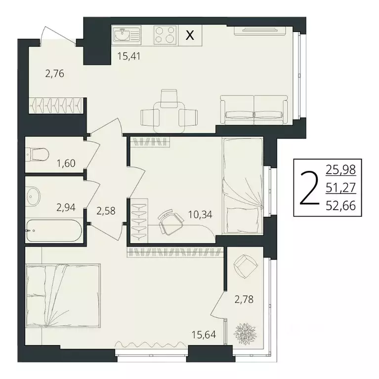 2-к кв. Волгоградская область, Волгоград ул. Степана Разина, 27/1 ... - Фото 1