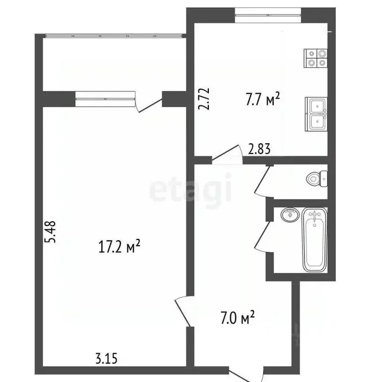 1-к кв. Ямало-Ненецкий АО, Новый Уренгой Солнечный мкр, Красноградский ... - Фото 2