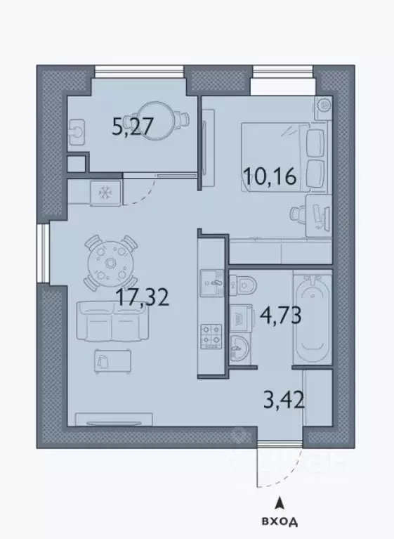 1-к кв. Брянская область, Брянский район, пос. Мичуринский, ... - Фото 1