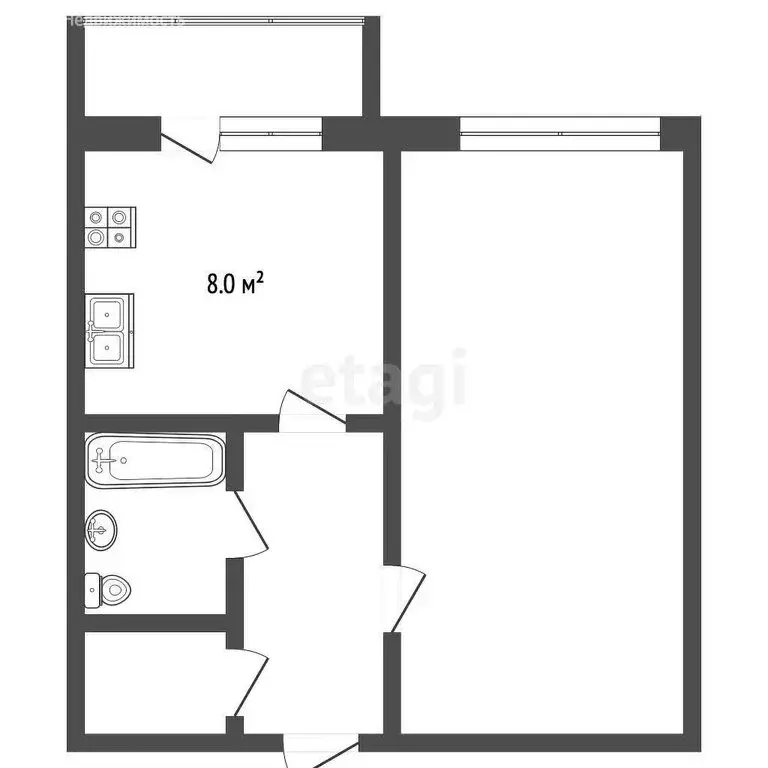 1-комнатная квартира: Верхняя Салда, Спортивная улица, 13 (31.1 м) - Фото 0