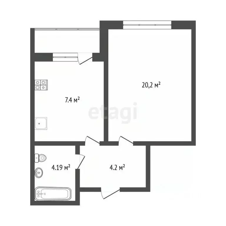 1-к кв. Мордовия, Саранск Московская ул., 119 (37.0 м) - Фото 2