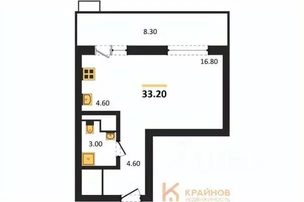 Студия Воронежская область, Воронеж Ключи мкр, Ключи-клаб жилой ... - Фото 0